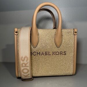 Michael Kors MIRELLA rhinestone gold XS shopper handbag